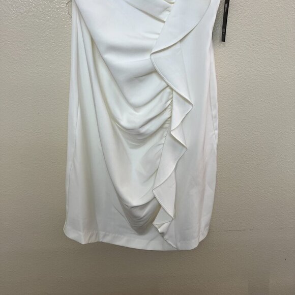 GUESS Spaghetti Strap Square Neck Short Cocktail Body Con Dress Sz 14 in White - Picture 4 of 10